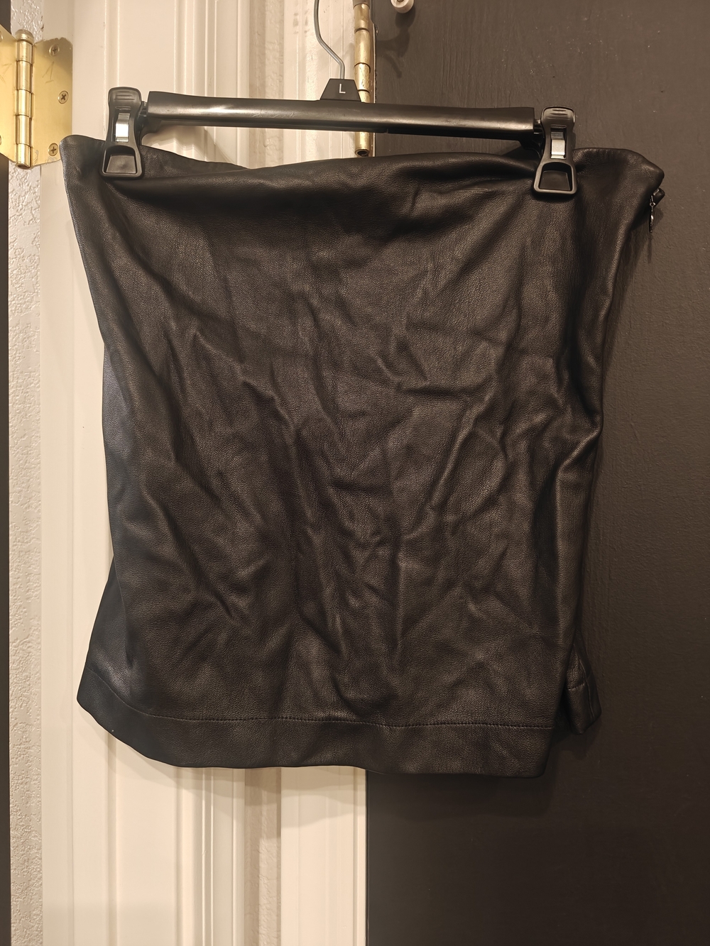 Susana Monaco Black Faux Leather Tube Top